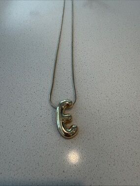 BaubleBar Gold Letter E Pendant Necklace